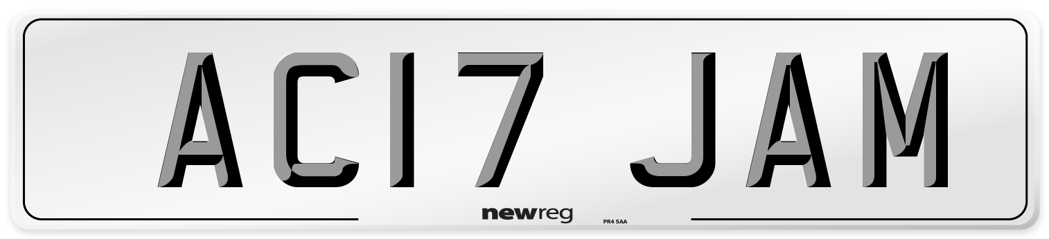 AC17 JAM Number Plate from New Reg